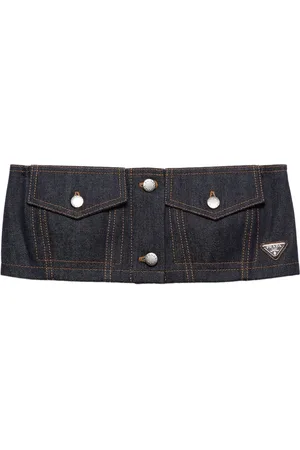 Prada Top corto vaquero palabra de honor