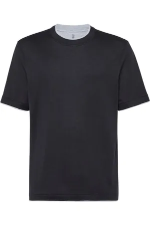 Brunello Cucinelli Camiseta con ribete en contraste