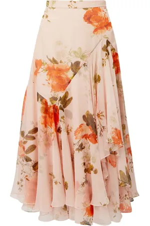 Erdem Falda midi asimétrica con estampado floral