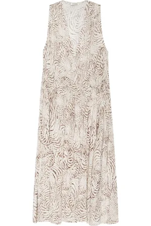 ANINE BING Vestido midi Mia con conchas estampadas