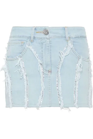 Philipp Plein Minifalda vaquera con apliques de cristal