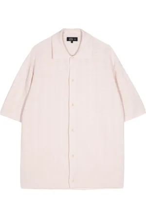MAN ON THE BOON. Camisa con motivo pied de poule