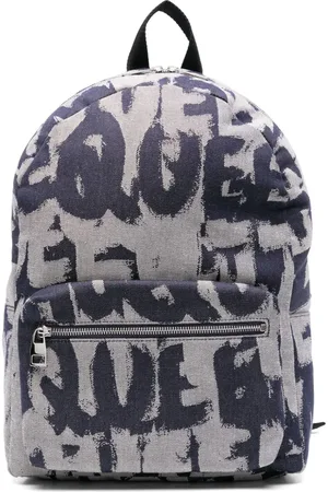 Alexander McQueen Mochila vaquera con logo estampado