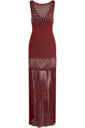 Paco rabanne Vestido largo con flecos