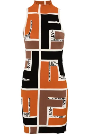 Fendi Vestido corto con diseño colour block