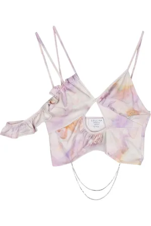 Collina Strada Top corto Lily con estampado de acuarela
