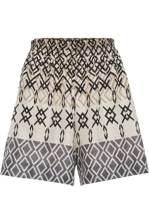 Brunello Cucinelli Pantalones cortos con motivo geométrico