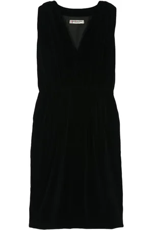 Saint Laurent Vestido midi de terciopelo 1970