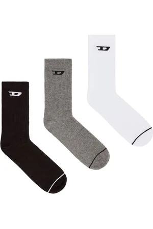 Diesel Pack de tres pares de calcetines con logo en intarsia