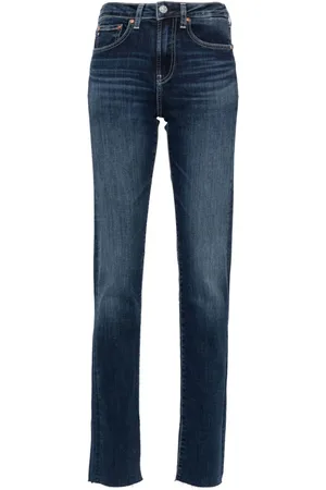 AG Jeans Vaqueros rectos Girlfriend Long de talle medio