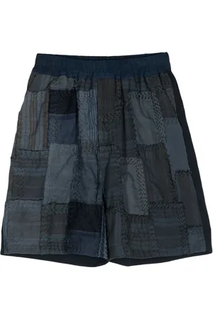 BY WALID Bermudas con diseño patchwork