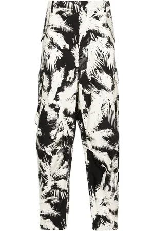 LANEUS Pantalones estampados con bolsillos