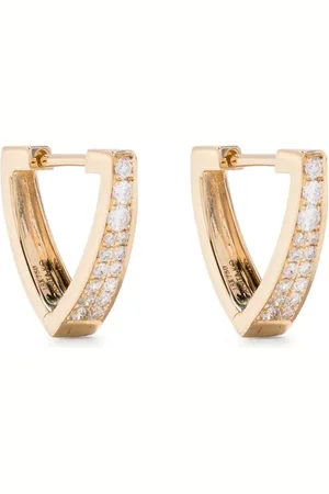 Anita Aros huggie Triangle en oro amarillo de 18 ct con diamantes