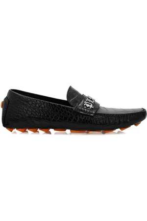 Philipp Plein Mocasines drive con efecto de piel de cocodrilo