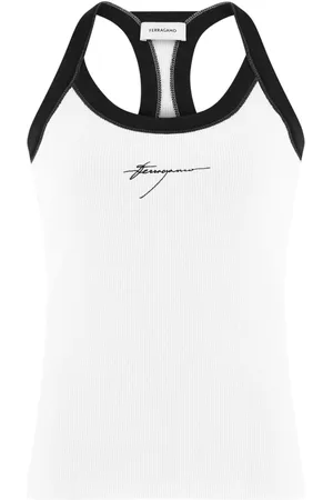 Salvatore Ferragamo Top con logo bordado