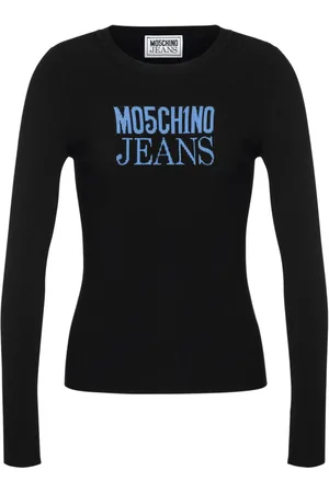 Moschino Top de canalé con logo