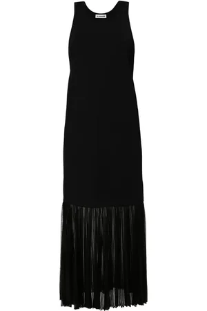 Jil Sander Vestido largo con detalle plisado