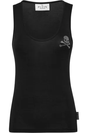 Philipp Plein Top con aplique de cristales