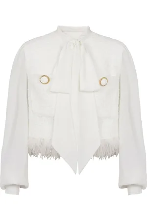 Balmain Chaqueta de tweed con paneles