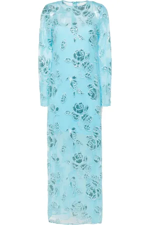 ROTATE Vestido largo con bordado floral