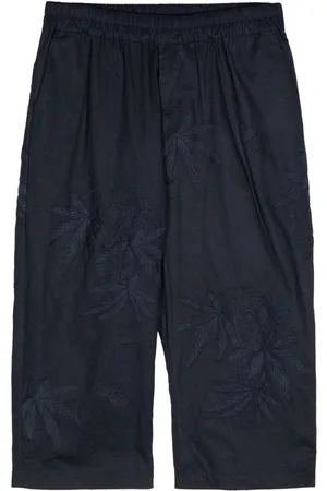 BY WALID Pantalones capri con bordado floral