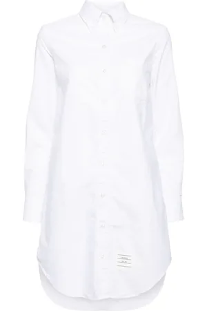 Thom Browne Vestido camisero con parche del logo