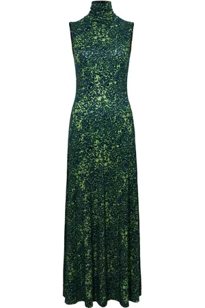 Proenza Schouler Vestido con estampado abstracto y cuello alto