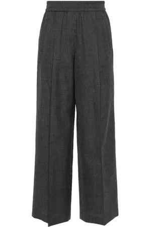 Brunello Cucinelli Pantalones palazzo con cierre de botón