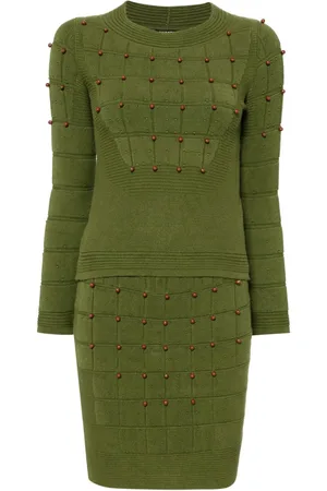 CHANEL Set de falda y top de punto con cuentas 2010