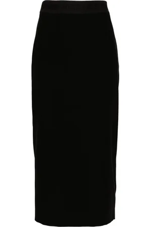 VERSACE Falda midi con cintura del logo