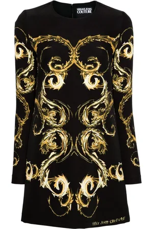 VERSACE Vestido corto con estampado Chromo Couture