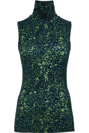 Proenza Schouler Top con estampado abstracto y cuello alto