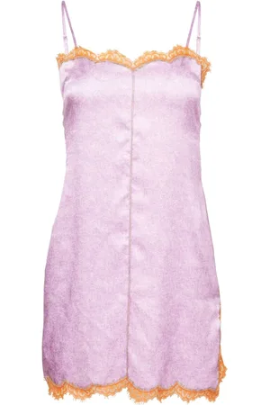 FLEUR DU MAL Slip dress corto con efecto lavado