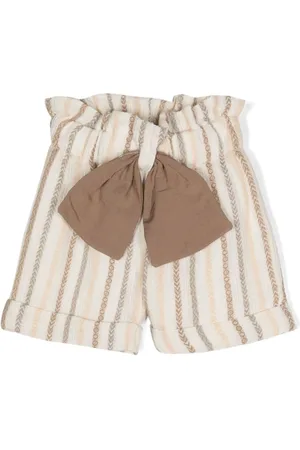 LA STUPENDERIA Pantalones cortos bordados con motivo asimétrico