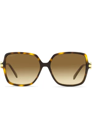 Omega Tortoiseshell-effect square-frame sunglasses