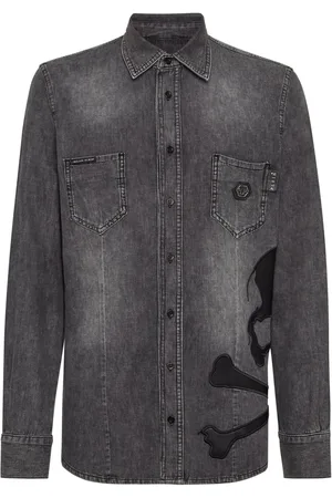 Philipp Plein Camisa con parche de calavera