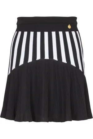Balmain Falda plisada de canalé