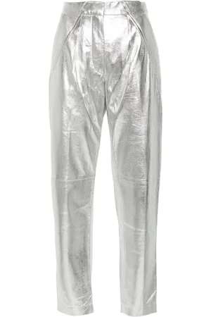 IRO Pantalones tapered de napa metalizados