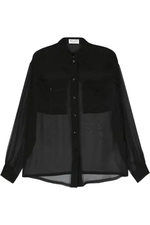 Saint Laurent Camisa semitranslúcida