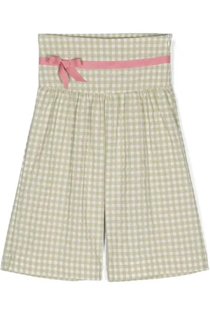 LA STUPENDERIA Pantalones a cuadros gingham con lazo