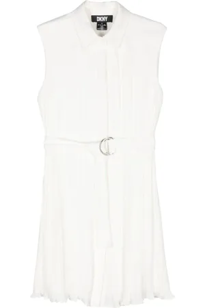 DKNY Vestido camisero midi con pliegues
