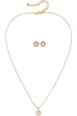 Nina Ricci Conjunto de pendientes y collar con detalles de cristal 1980 pre-owned