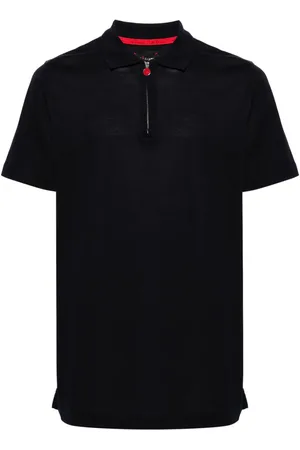 Kiton Polo de piqué con media cremallera