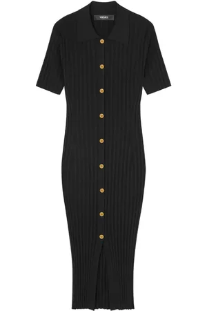 VERSACE Vestido camisero midi de punto