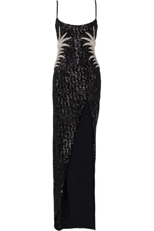 Balmain Vestido de fiesta con palmeras bordadas