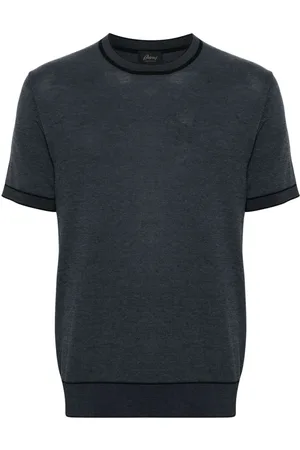 BRIONI Camiseta con ribete de rayas