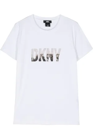 DKNY Camiseta con logo y apliques de strass