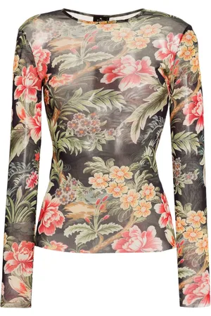 Etro Top semitranslúcido con motivo floral