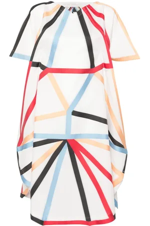 Issey Miyake Vestido Dimensions con estampado geométrico
