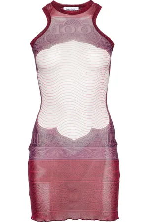Jean Paul Gaultier Vestido corto con estampado Cartouche